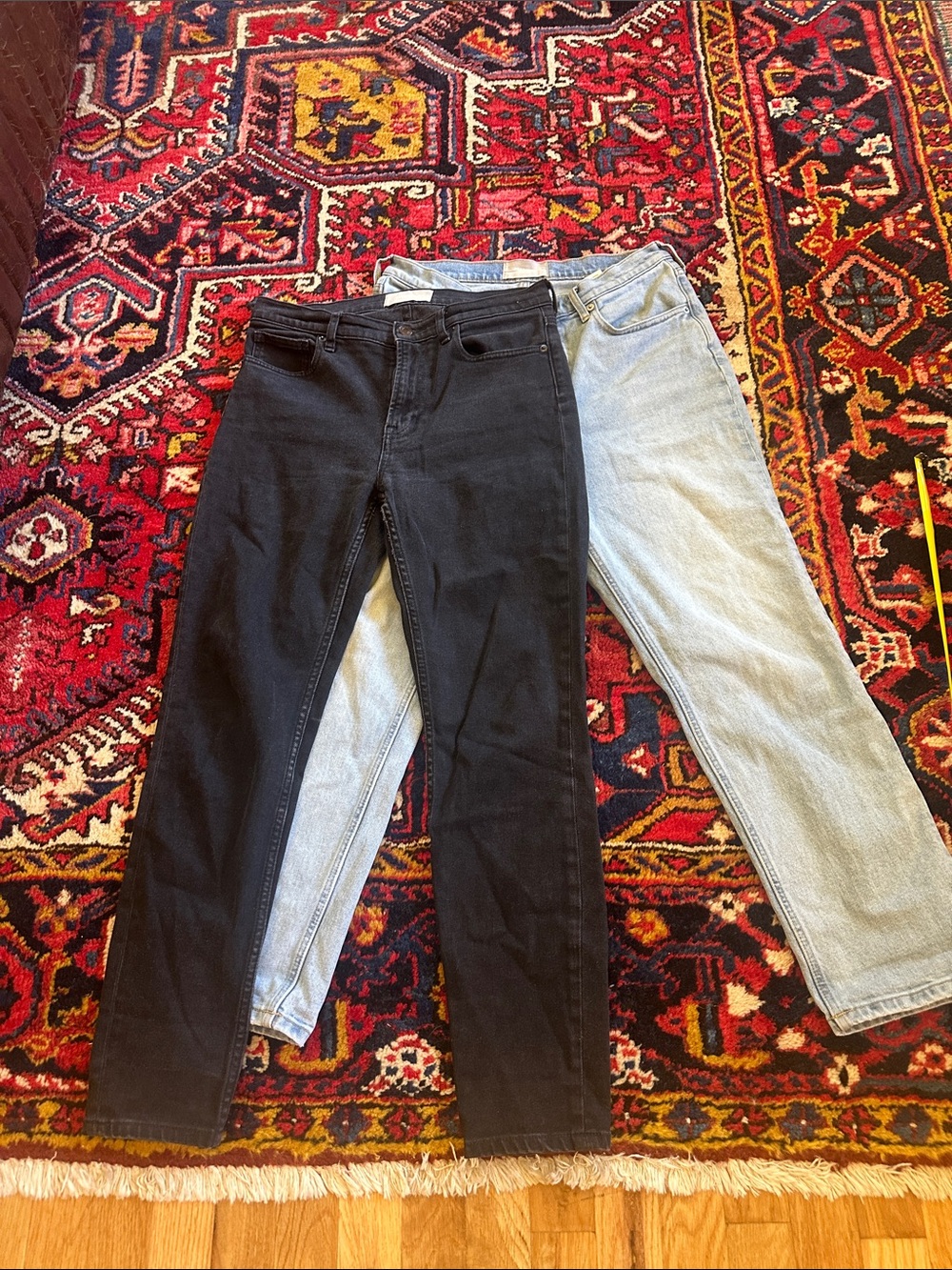 Everlane Bundle- blue boyfriend jeans, black skinnies